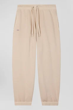 Relax unisex beige brushed cotton fleece jogging bottoms