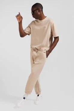 Relax unisex beige brushed cotton fleece jogging bottoms