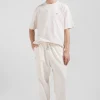Relax unisex ecru brushed cotton fleece jogging bottoms