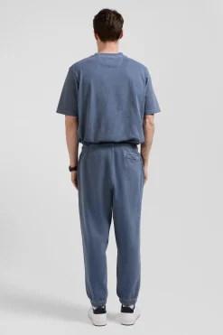 Relax unisex grey brushed cotton fleece jogging bottoms