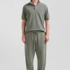 Relax unisex khaki brushed cotton fleece jogging bottoms