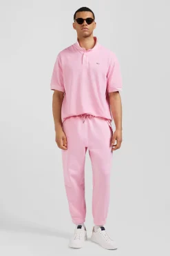 Relax unisex pink brushed cotton fleece jogging bottoms