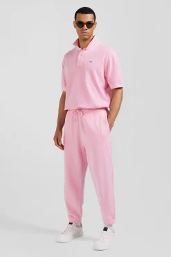Relax unisex pink brushed cotton fleece jogging bottoms