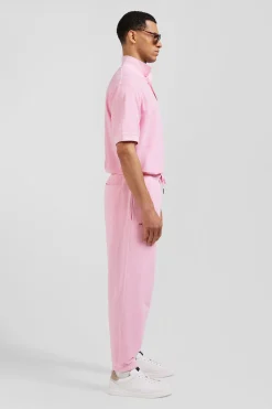 Relax unisex pink brushed cotton fleece jogging bottoms