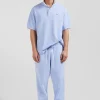 Relax unisex sky blue brushed cotton fleece jogging bottoms