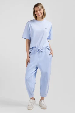 Relax unisex sky blue brushed cotton fleece jogging bottoms