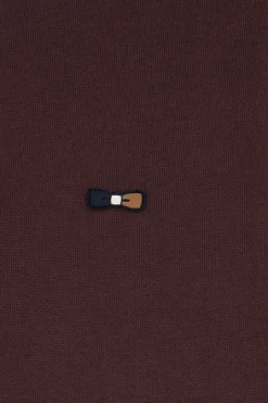 Relaxed burgundy cotton sweatshirt with rugby shirt collar