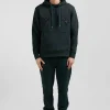 Relaxed green cotton blend hoodie