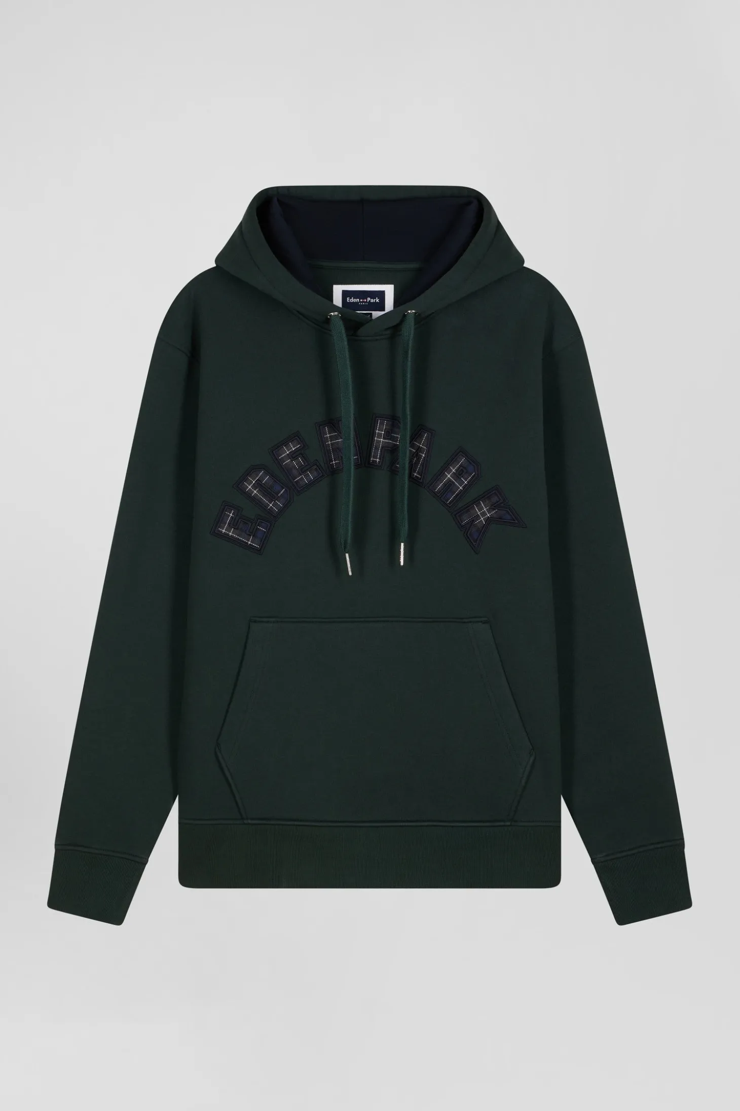 Relaxed green cotton blend hoodie