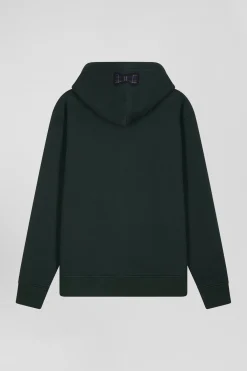Relaxed green cotton blend hoodie