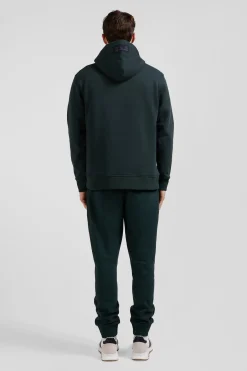 Relaxed green cotton blend hoodie
