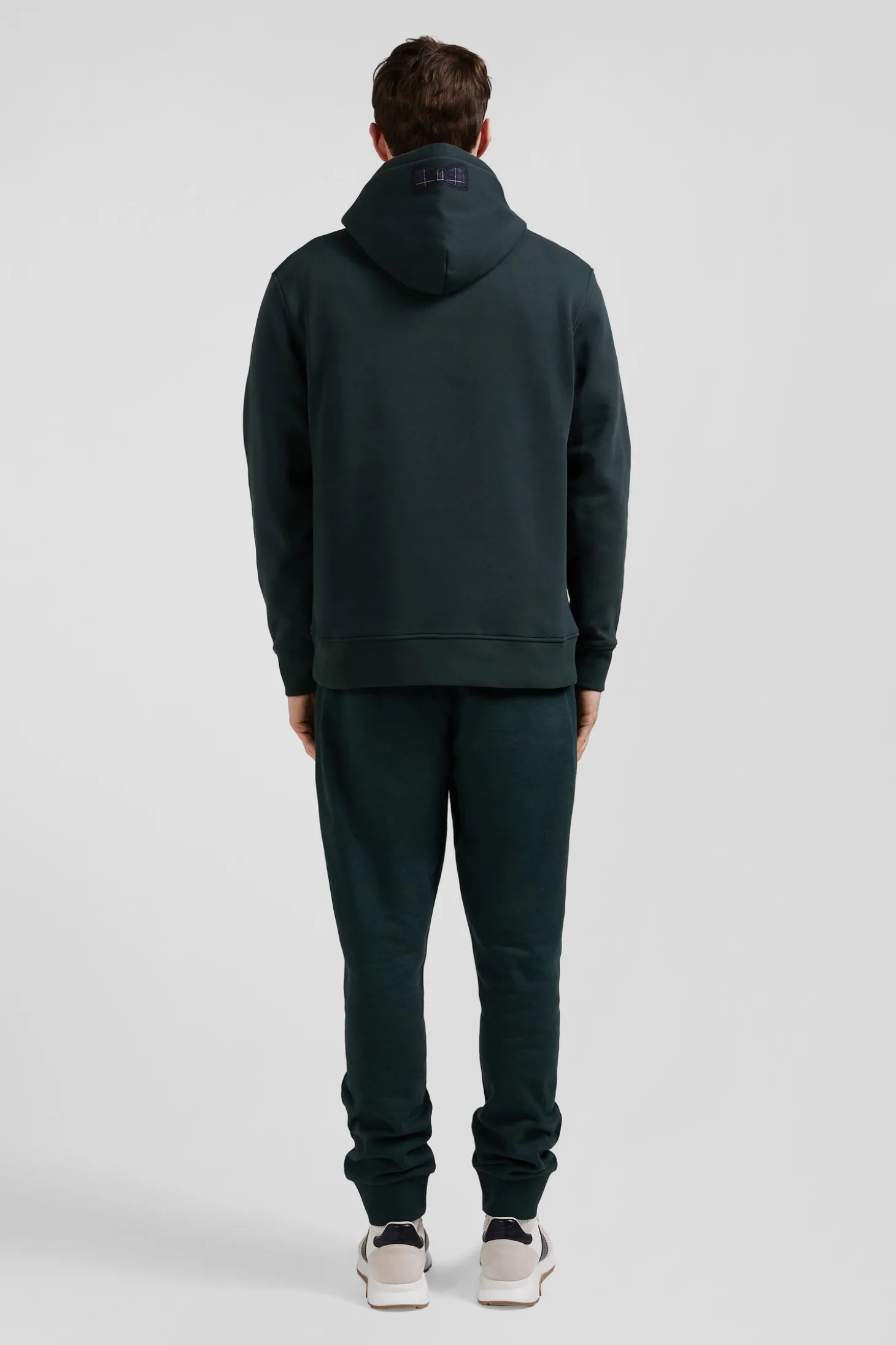 Relaxed green cotton blend hoodie