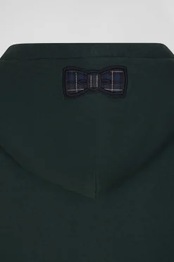 Relaxed green cotton blend hoodie