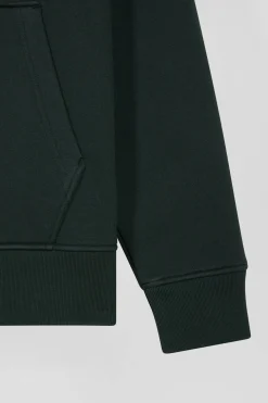 Relaxed green cotton blend hoodie