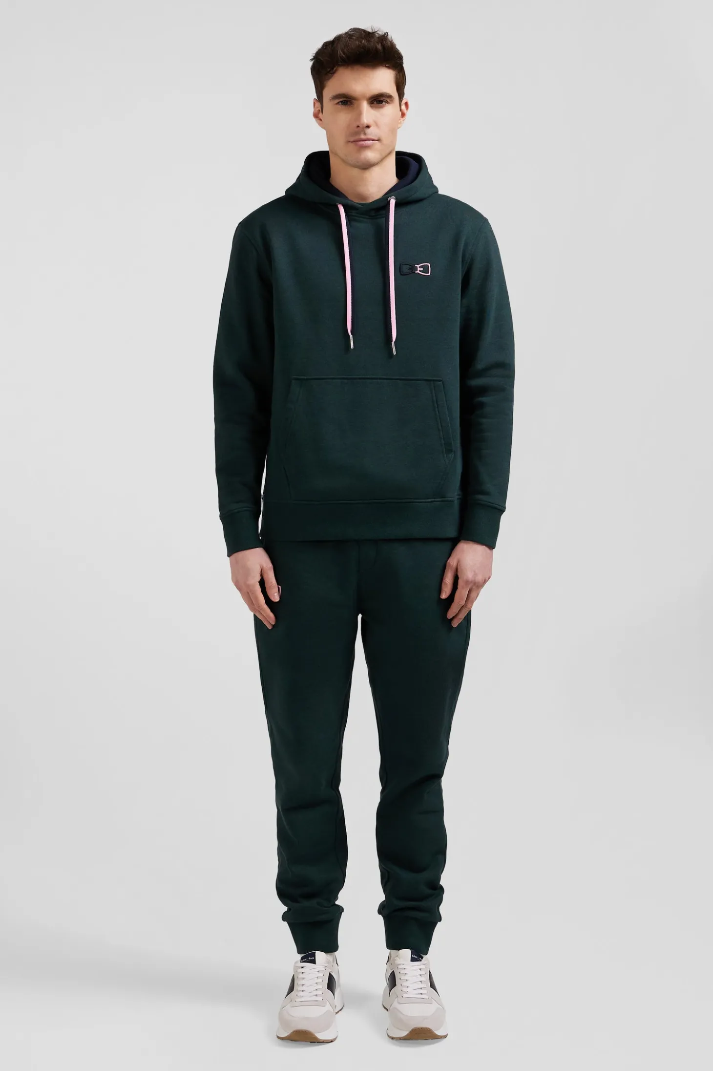 Relaxed green cotton hoodie