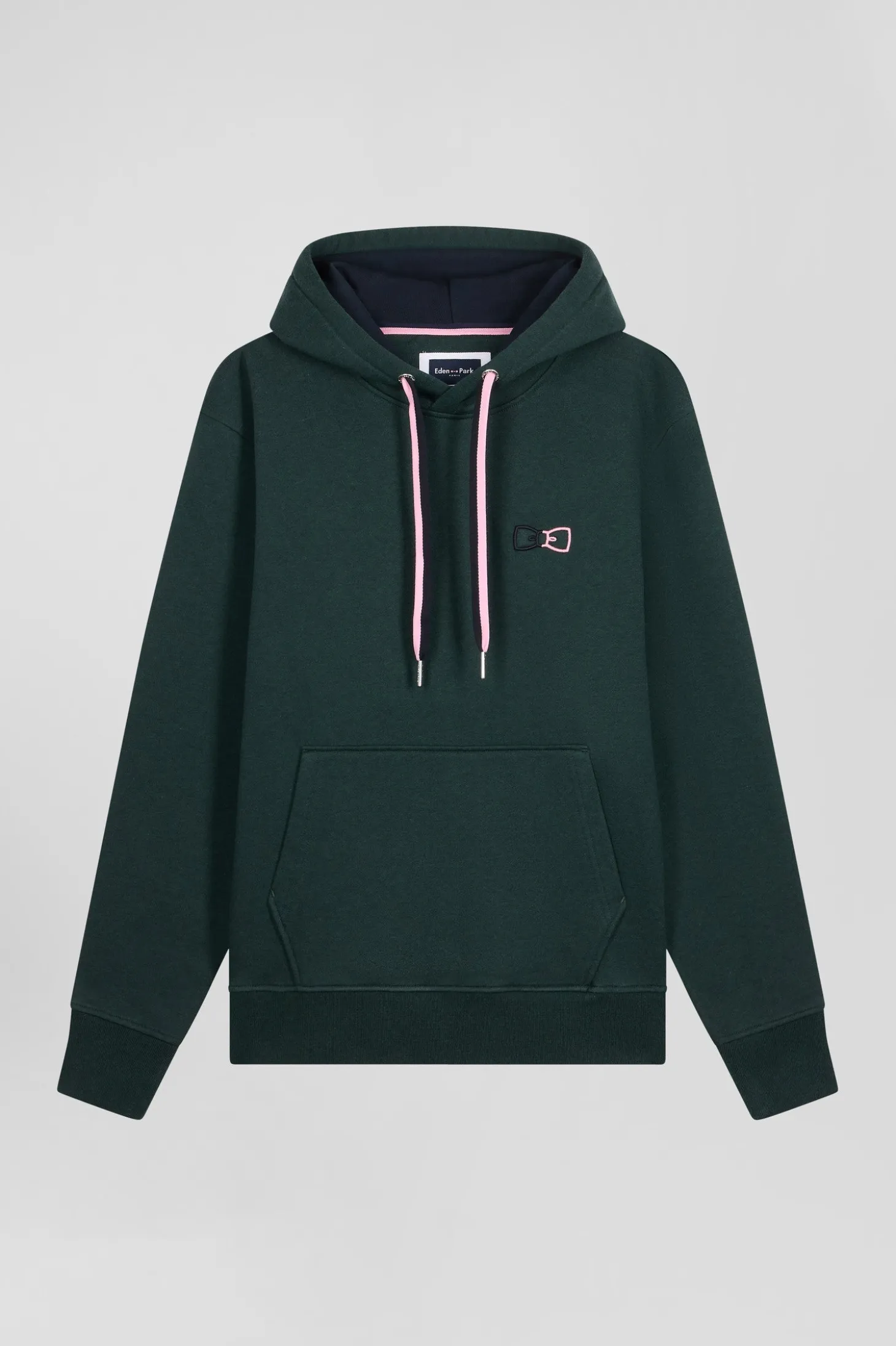 Relaxed green cotton hoodie