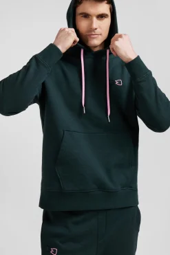 Relaxed green cotton hoodie