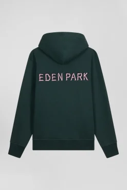 Relaxed green cotton hoodie
