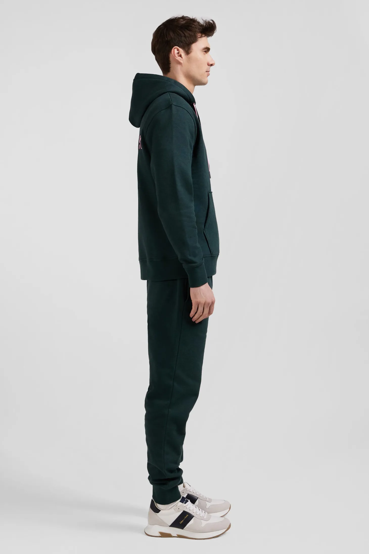 Relaxed green cotton hoodie