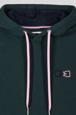 Relaxed green cotton hoodie
