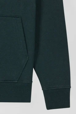 Relaxed green cotton hoodie