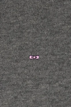 Relaxed mottled grey wool and cotton turtleneck jumper