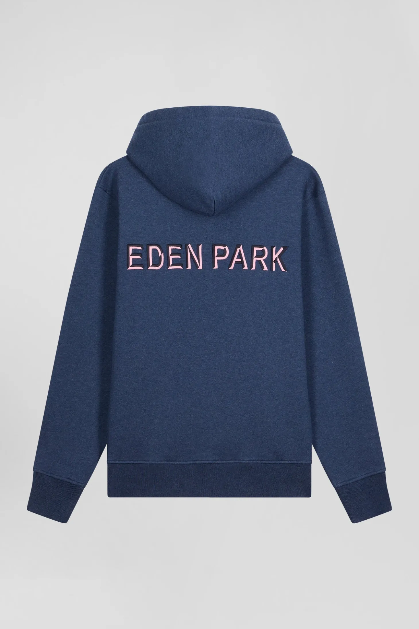 Relaxed navy blue cotton hoodie