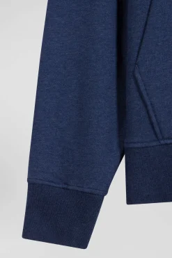 Relaxed navy blue cotton hoodie