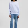 Relaxed sky blue brushed cotton fleece sweatshirt