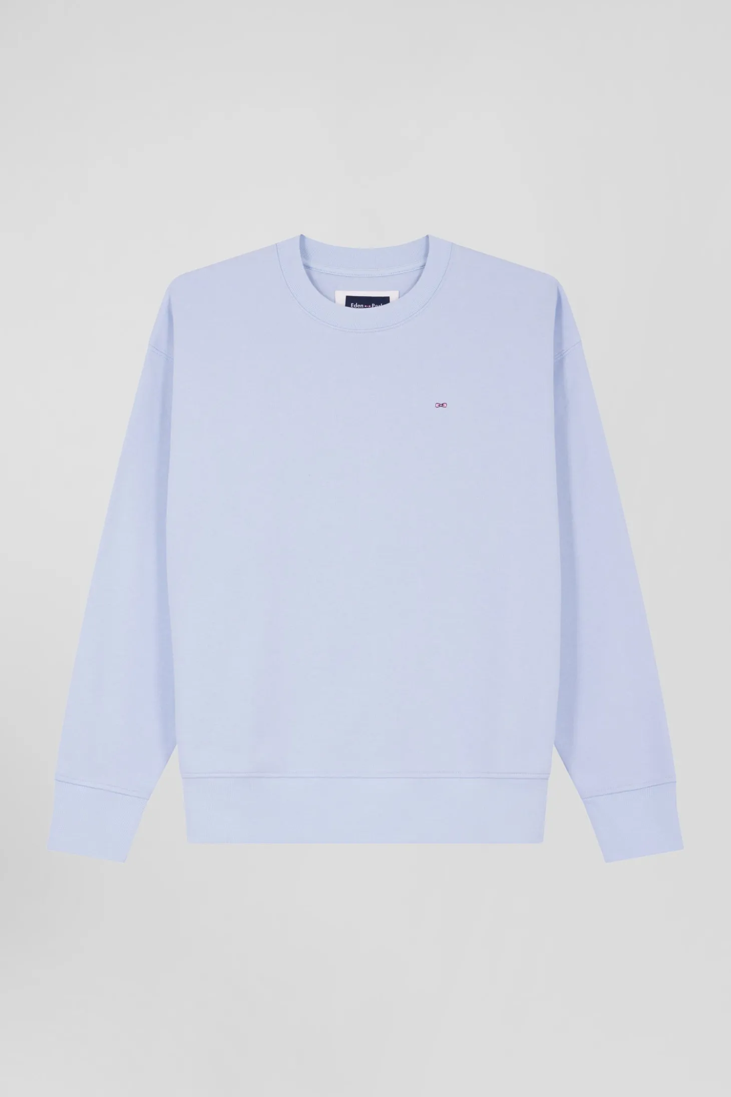 Relaxed sky blue brushed cotton fleece sweatshirt