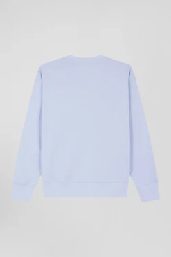 Relaxed sky blue brushed cotton fleece sweatshirt