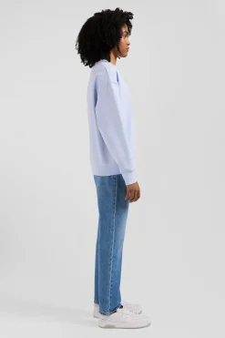Relaxed sky blue brushed cotton fleece sweatshirt