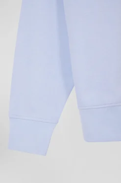 Relaxed sky blue brushed cotton fleece sweatshirt
