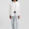 Relaxed white cotton poplin shirt
