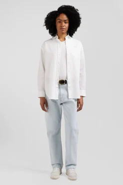 Relaxed white cotton poplin shirt