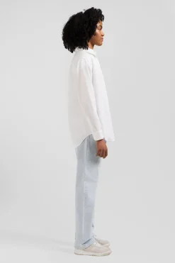 Relaxed white cotton poplin shirt