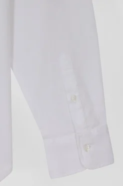 Relaxed white cotton poplin shirt