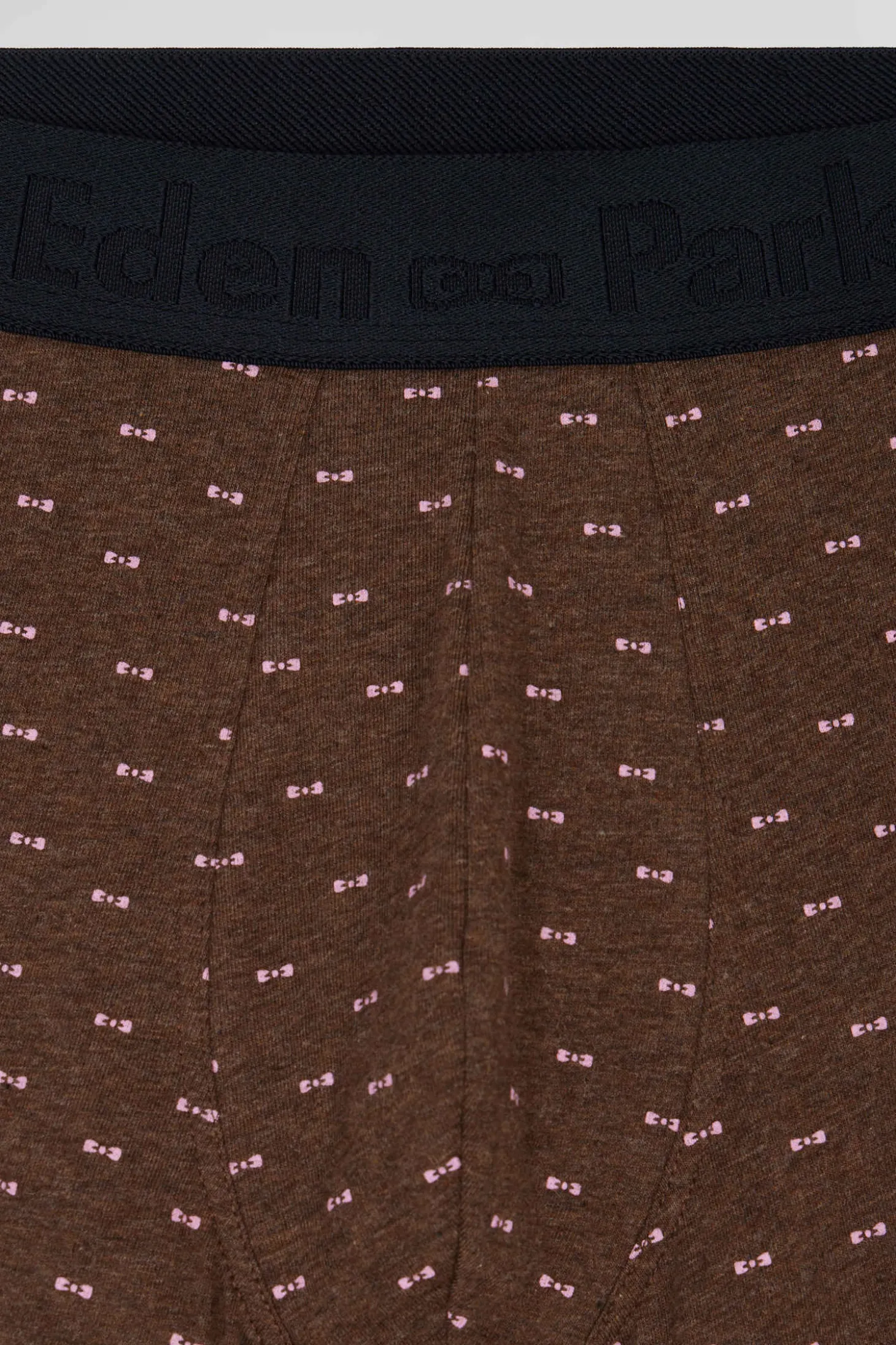 Set of 2 brown solid and micro pattern stretch cotton boxers