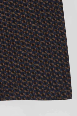 Set of 2 brown stretch cotton boxers with graphic micro patterns