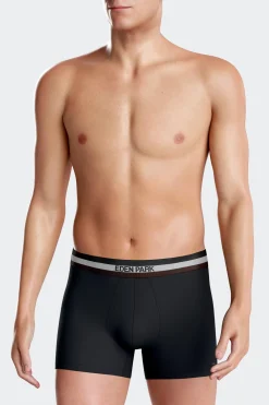 Set of 2 camel stretch cotton boxers with tricolor waistband