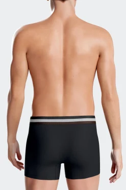 Set of 2 camel stretch cotton boxers with tricolor waistband
