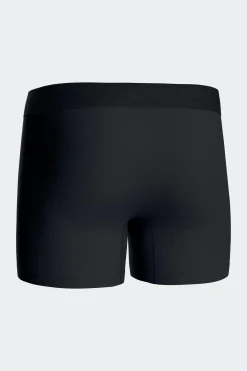 Set of 2 dark blue stretch cotton boxers with graphic micro patterns