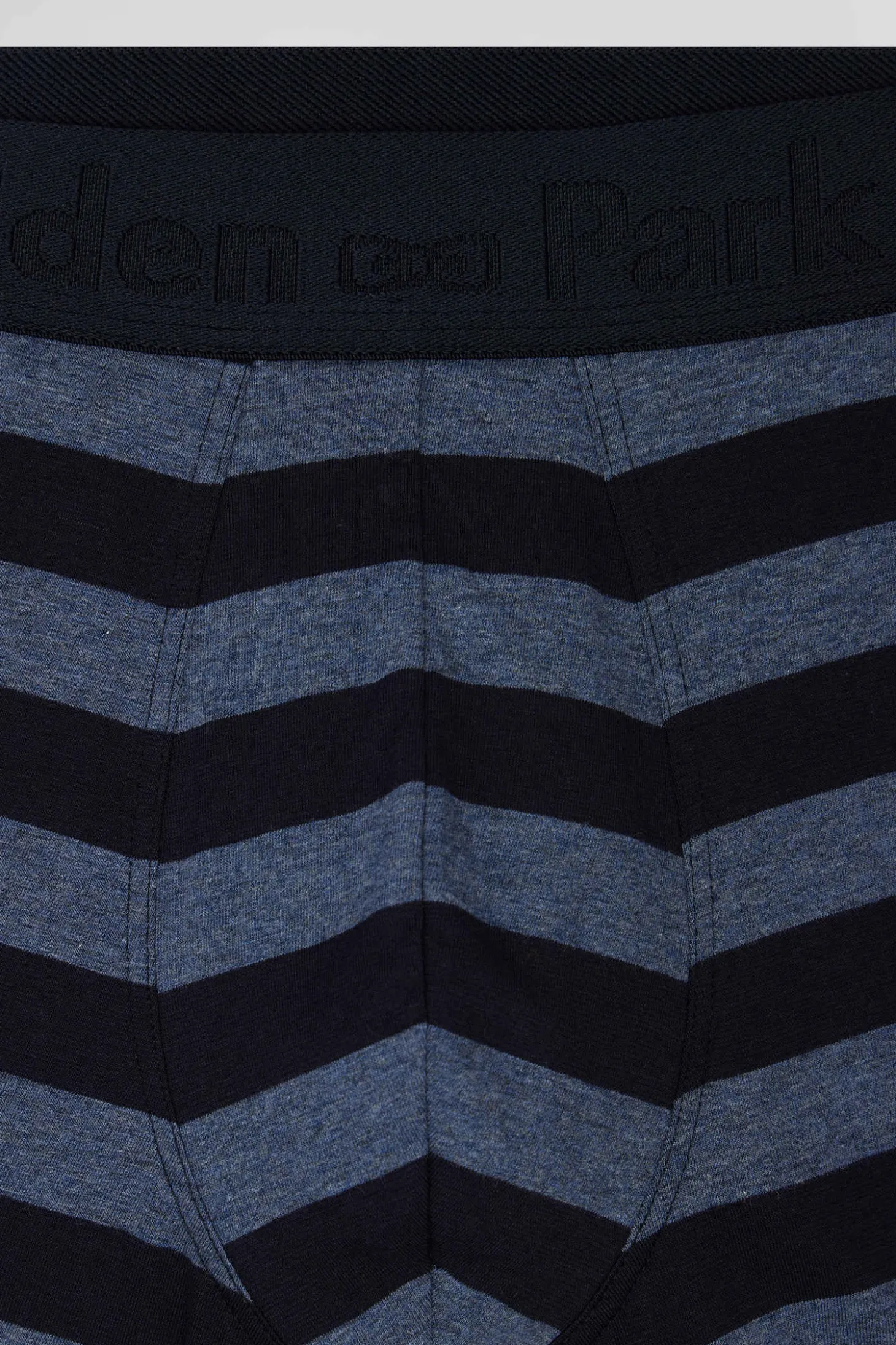 Set of 2 dark blue striped and solid stretch cotton boxers