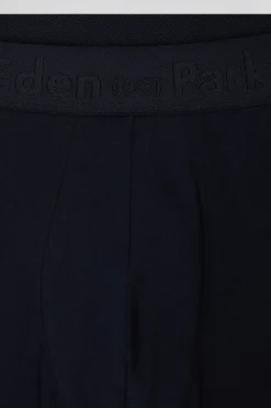 Set of 2 dark blue striped and solid stretch cotton boxers