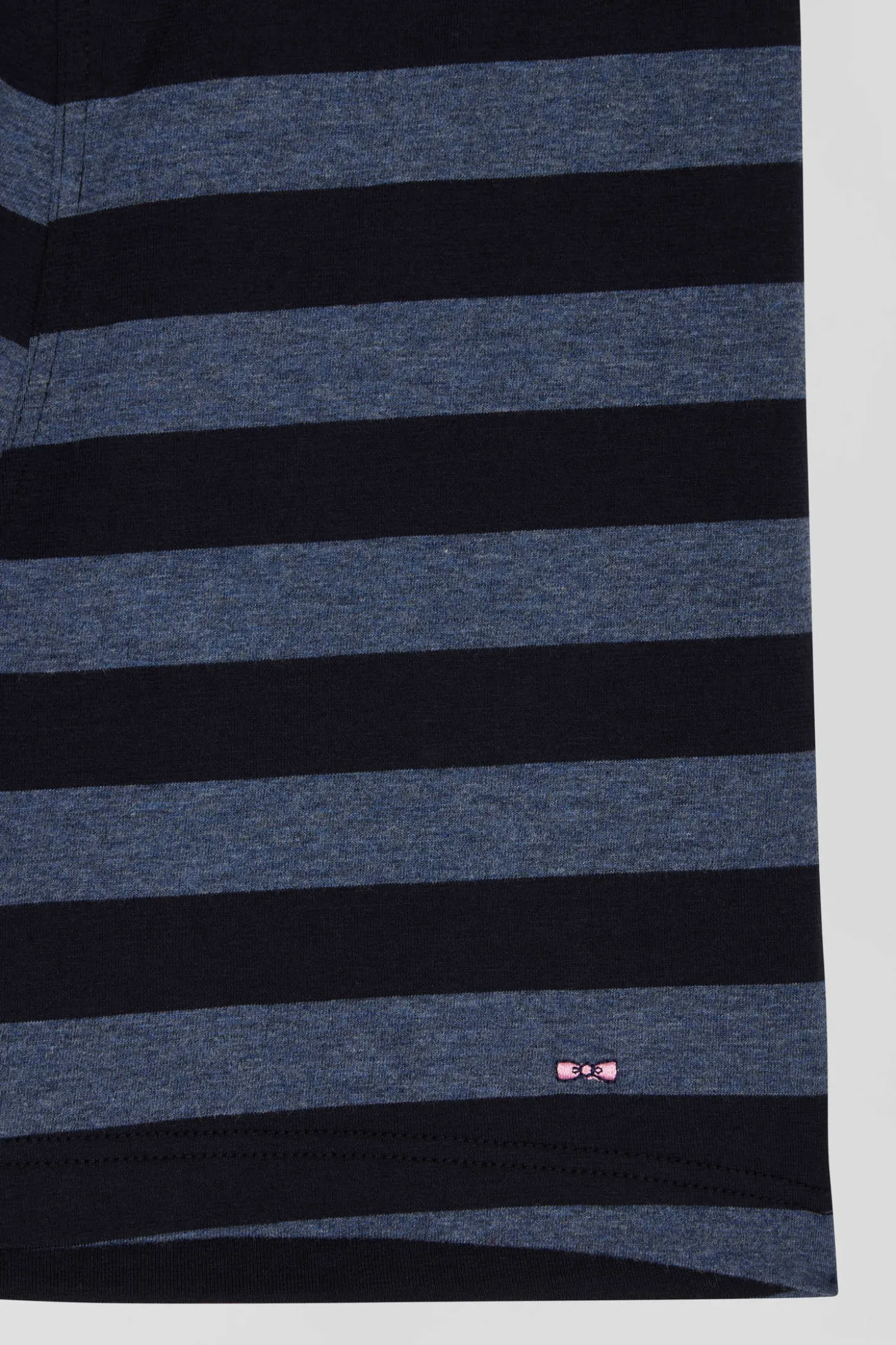 Set of 2 dark blue striped and solid stretch cotton boxers