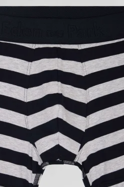 Set of 2 grey striped and solid stretch cotton boxers