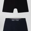 Set of 2 navy blue and black stretch cotton boxers