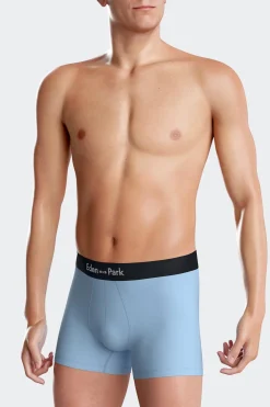 Set of 2 navy blue and sky blue stretch cotton boxers