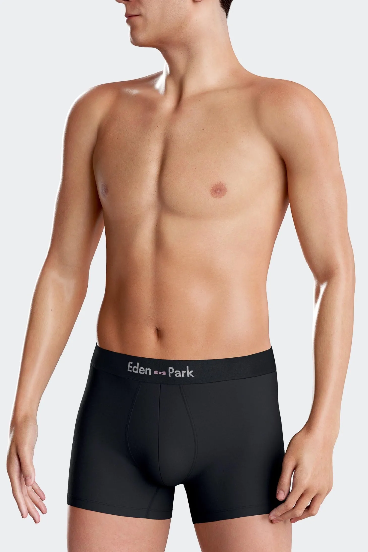 Set of 2 navy blue and sky blue stretch cotton boxers