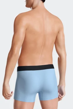 Set of 2 navy blue and sky blue stretch cotton boxers